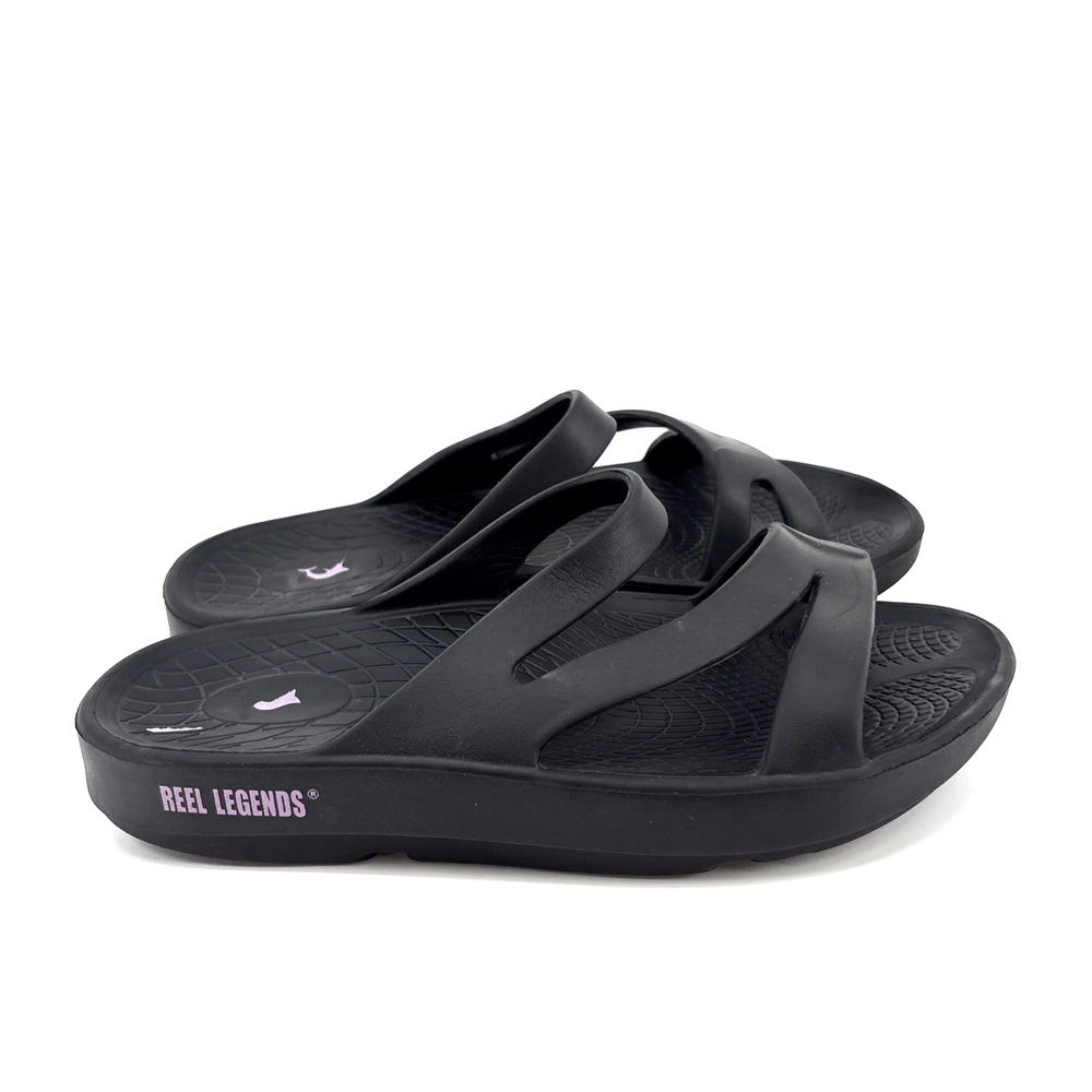 Reel Legends Sandals Womens 7 Black Bahama III Comfort Slip-on - Picture 2 of 7